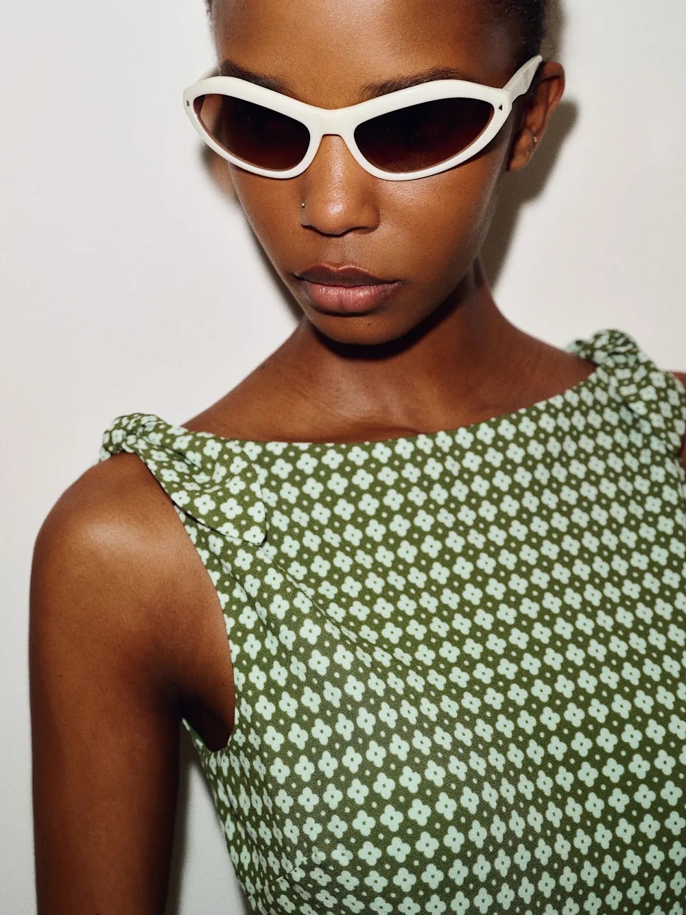 Reformation Green Houndstooth Midi Dress - Picture 3 of 5